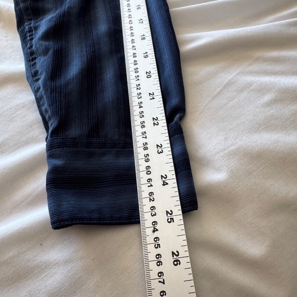 Britches Men's Long‎ Sleeve Button Up Shirt Blue/Black Size Medium Velvet Feel - Picture 11 of 13